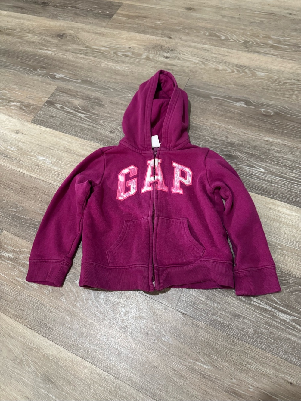 GAP Kids Berry Zip-Up Hoodie with Logo